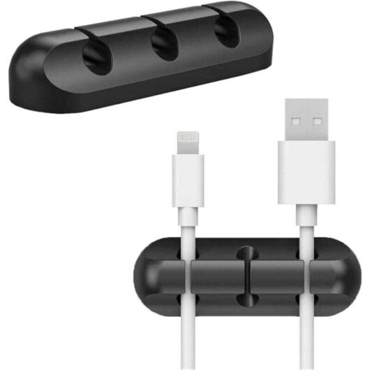 2-Piece Cable Clips, Cable Management Organizer, Adhesive Hooks, Cable Holder for Power Cords and Charging Accessories, Mouse Cables, PC, Office and