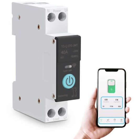 Eosnow DIN rail circuit breaker, smart WIFI switch, mobile phone remote control, 3 synchronization modes, for household appliances, 40A