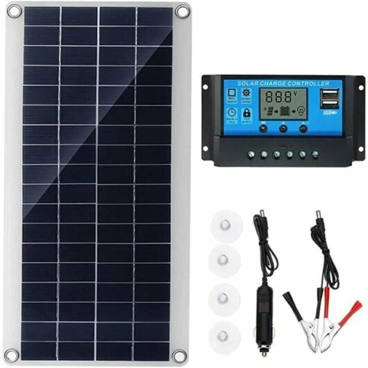 300W 12V Solar Panel, Solar Panel Kit, Battery Charger Kit with 20A Solar Charge Controller for RV, Yacht, Outdoor, Garden, Lighting