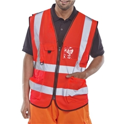 Beeswift Executive Hi Viz Waistcoat Red S