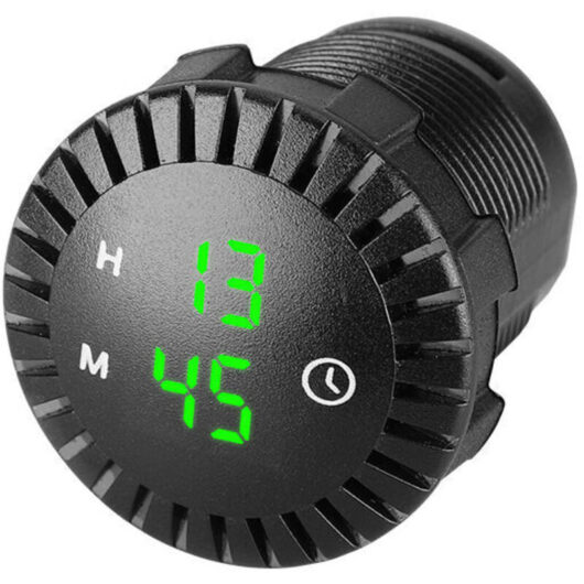 Car led Clock, Touch Clock, Waterproof Car Digital Clock, 12V/24V Mini led Digital Clock, Mini Motorcycle Clock, 2' Diameter, for Cars, Boats, SUVs