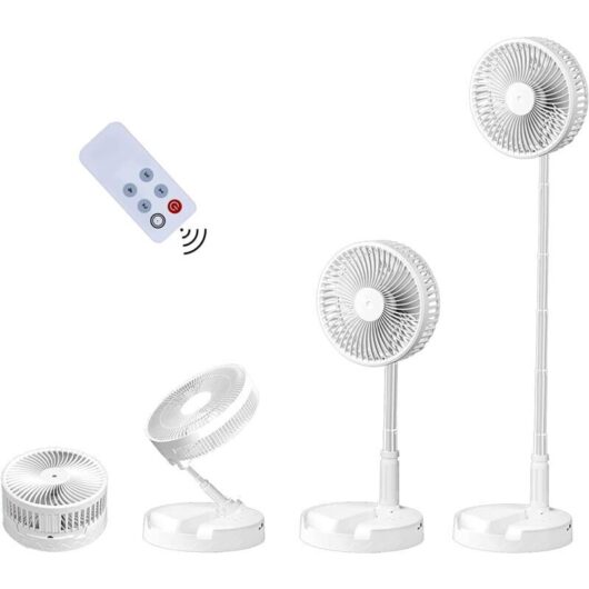 Desk and Table Fan, Portable and Foldable, Adjustable Fan, Floor Fan, usb Rechargeable Fan, 4 Speeds, Tool-Free Assembly(7200mAh)