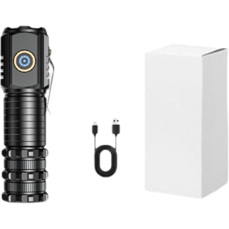 Mini high-intensity 15W rechargeable flashlight made of aluminum alloy, ideal for home, outdoor use, hiking, camping, and rescue operations.