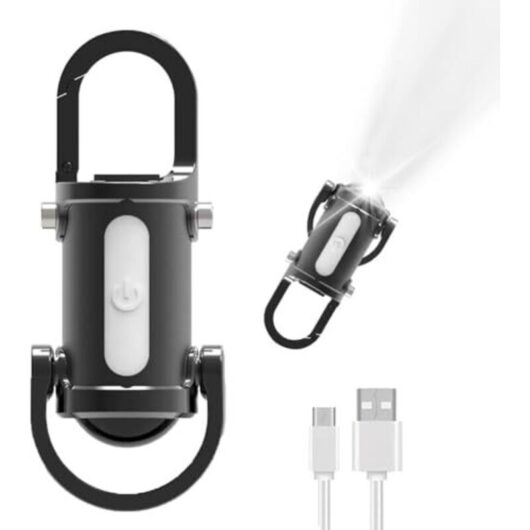 [NEVER USED] Mini Torch, LED Keychain Flashlight, Mini Rechargeable LED Flashlight, USB Rechargeable Keychain Flashlight, with 7 Modes, with Power