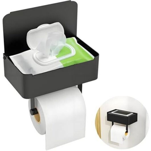 [NEVER USED] Toilet paper holder with wet wipes box, toilet paper holder without drilling, black toilet paper holder, 304 stainless steel toilet roll