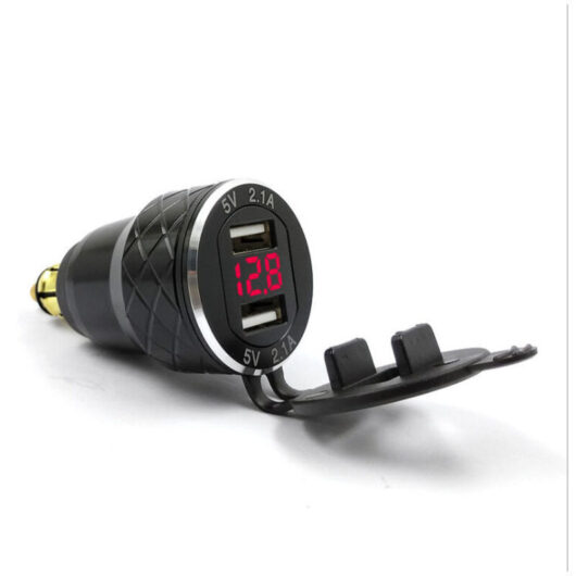 Never used] Motorcycle usb Phone Charger, European Plug for bmw, Ducati, Metal Voltage Indicator, Car Charger
