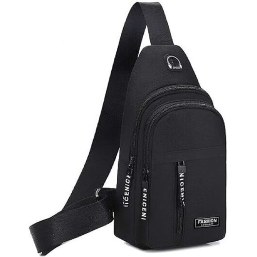 Odipie - never used] Men's Crossbody Bag, Lightweight Sling Bag Chest Bag with Headphone Hole, Small Waterproof Casual Sling Bag, Multiple Pockets,
