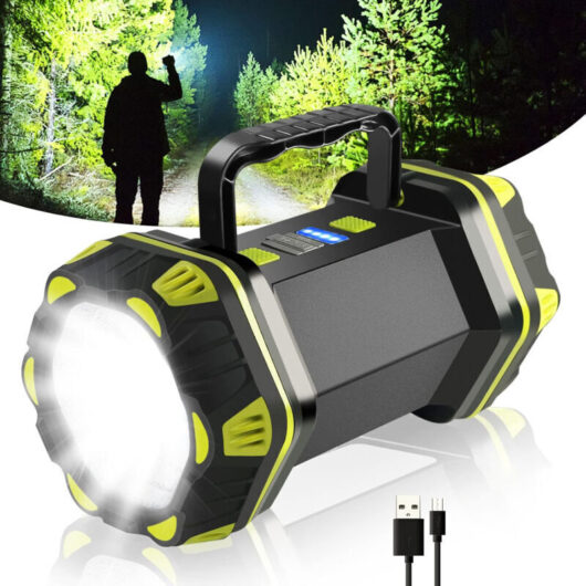 Powerful flashlight, rechargeable LED camping lantern, 8 modes, multi-functional tent light, power bank, IPX4 waterproof headlamp, USB cable included