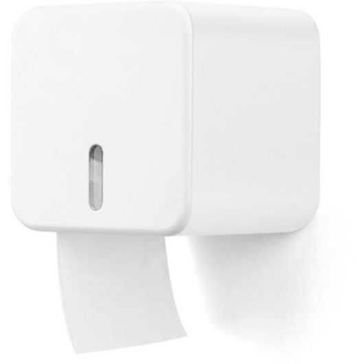 Toilet Paper Holder Self Adhesive Wall Mounted Toilet Paper Roll Holders No Drilling Waterproof/Dustproof/Cat Proof Paper Roll Dispenser for Bathroom