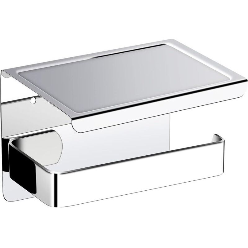 Toilet Paper Holder with 3M Adhesive 304 Stainless Steel Toilet Paper Holder with Storage Shelf Chrome