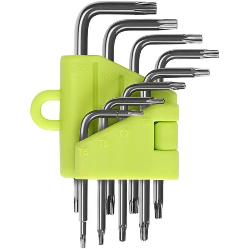 Torx L-key, 8-piece Torx Allen key set, star screwdriver T5 T6 T7 T8 T9 T10 T15 T20, wrench sets hand tools Torx Allen key