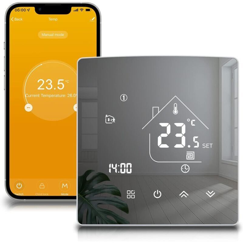 Tuya Smart Thermostat, Heating Thermostat, Room Thermostat, Wi-Fi Thermostat, Thermostat for Gas/Water Boiler, Underfloor Heating, Compatible with