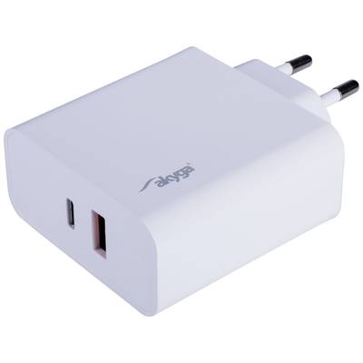 Akyga AK-CH-15 USB charger 65 W 1x USB-A, 1x USB-C® Power Delivery White