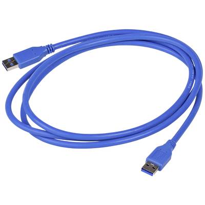Akyga USB cable USB-A plug, USB-A plug 1.80 m Blue AK-USB-14