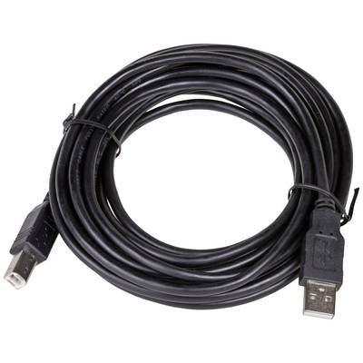 Akyga USB cable USB-A plug, USB-B plug 5.00 m Black AK-USB-18