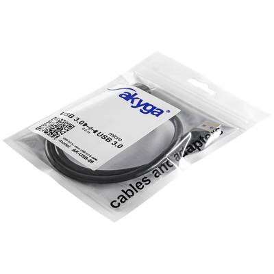 Akyga USB cable USB-A plug, USB Micro-B 3.0 plug 0.50 m Black AK-USB-26