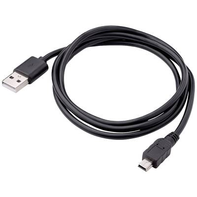 Akyga USB cable USB-A plug, USB-Mini-B plug 1.00 m Black AK-USB-22