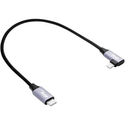 Akyga USB cable USB-C® plug, Apple Lightning plug 0.30 m Black AK-USB-55