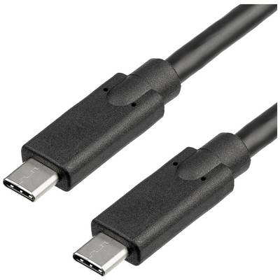 Akyga USB cable USB-C® plug, USB-C® plug 1.00 m Black AK-USB-25