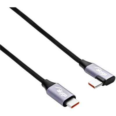 Akyga USB cable USB-C® plug, USB-C® plug 1.00 m Black AK-USB-54