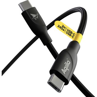 Aqiila Cablebird CB12 USB-C cable USB 2.0 USB-C® plug 2.00 m Black AQCBPBICB3BD874