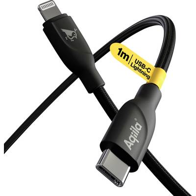 Aqiila Cablebird CB21 USB-C cable USB 2.0 Apple Lightning plug 1.00 m Black AQCBPBICB1BD850