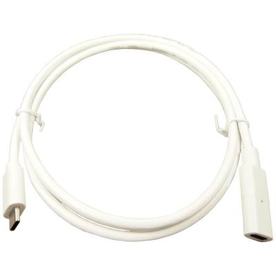Cliff USB-C cable USB-C® socket, USB-C® plug 1.00 m White gold plated connectors FCR72003W