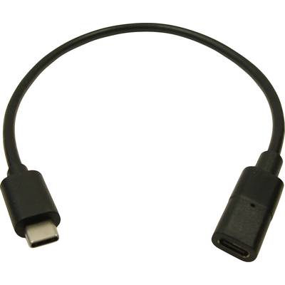 Cliff USB cable USB-C® socket, USB-C® plug 0.30 m Black FCR72000
