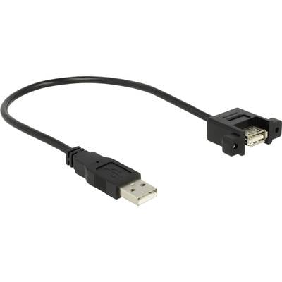 Delock USB cable USB 2.0 USB-A plug, USB-A socket 0.25 m Black gold plated connectors 85462