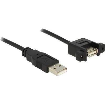 Delock USB cable USB 2.0 USB-A plug, USB-A socket 1.00 m Black 85106