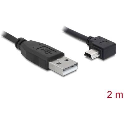 Delock USB cable USB 2.0 USB-A plug, USB-Mini-B plug 2.00 m Black 82682