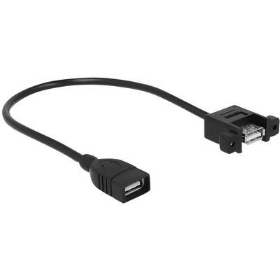 Delock USB cable USB 2.0 USB-A socket, USB-A socket 0.25 m Black 85105