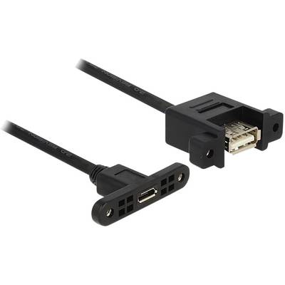 Delock USB cable USB 2.0 USB Micro-B socket, USB-A socket 0.25 m Black 85109