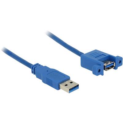 Delock USB cable USB 3.2 1st Gen (USB 3.0 / USB 3.1 1st Gen) USB-A plug, USB-A socket 1.00 m Blue 85112