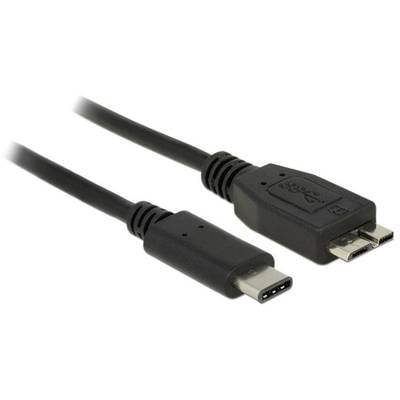 Delock USB cable USB 3.2 1st Gen (USB 3.0 / USB 3.1 1st Gen) USB-C® plug, USB Micro-B 3.0 plug 0.50 m Black 83676