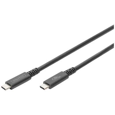 Digitus USB cable USB 3.2 2nd Gen (USB 3.1 2nd Gen), USB 3.2 2x 2nd Gen, USB 3.2 1st Gen (USB 3.0 / USB 3.1 1st Gen) USB-C®, USB-C® plug 0.80 m Black Flexible,