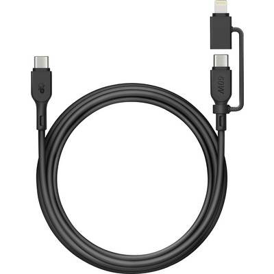 GP USB cable USB-C®, Apple Lightning plug 1.50 m Black GPCBCXBPBKUSB964