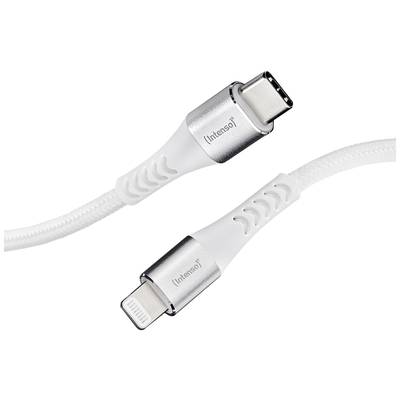 Intenso USB cable USB 2.0 USB-C® plug, Apple Lightning plug 1.50 m White Fabric sleeve 7902002