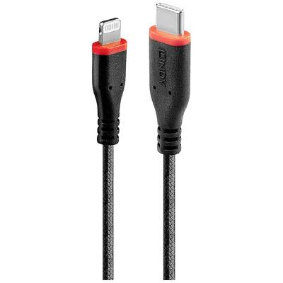 LINDY USB cable USB 2.0 Apple Lightning plug, USB-C® plug 1.00 m Black 31286