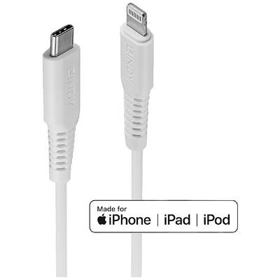 LINDY USB cable USB 2.0 Apple Lightning plug, USB-C® plug 2.00 m White 31317
