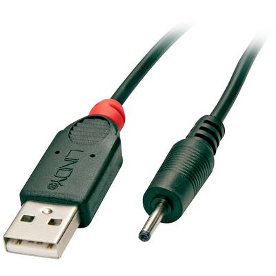 LINDY USB cable USB 2.0 USB-A plug, 2.5 mm DC plug 1.50 m Black 70265