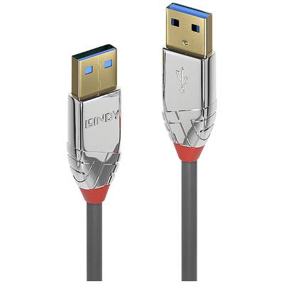 LINDY USB cable USB 3.2 1st Gen (USB 3.0 / USB 3.1 1st Gen) USB-A plug, USB-A plug 0.50 m Grey 36625