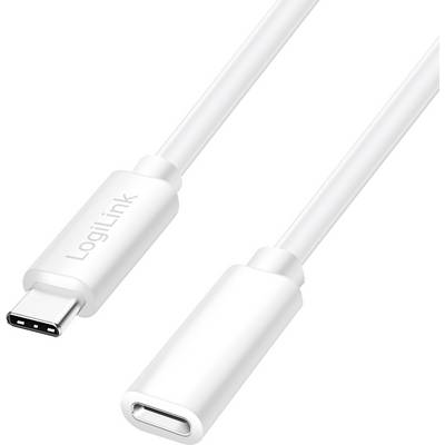 LogiLink USB-C cable USB 2.0 USB-C® plug, USB-C® socket 3.00 m White CU0222