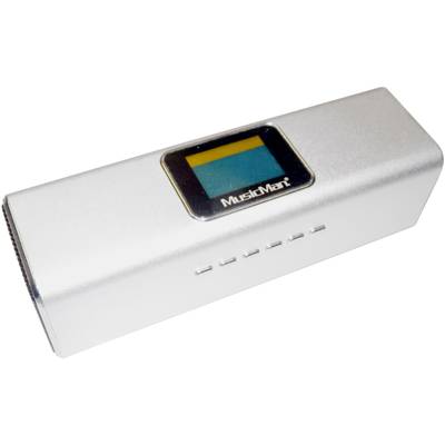 Mini speaker Technaxx MusicMan MA Display Soundstation Aux, FM radio, SD, portable, USB Silver
