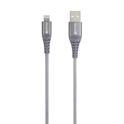 Skross USB cable USB 2.0 USB-A plug 1.20 m Grey Round, Flexible, Fabric sleeve SKCA0011A-MFI120CN