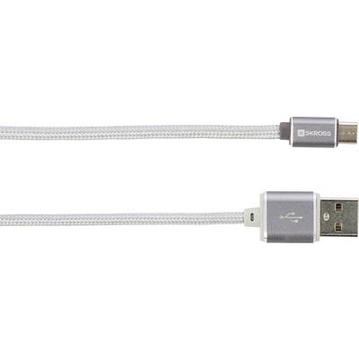 Skross USB cable USB 2.0 USB-A plug, USB Micro-B plug 1.00 m Silver 2700240