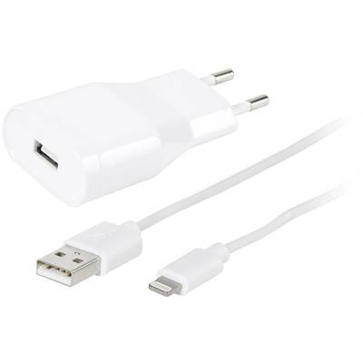 Vivanco USB charging cable USB 2.0 USB-A plug, Apple Lightning plug 1.20 m White Duplex use connector 60018
