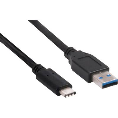 club3D USB cable USB 3.2 1st Gen (USB 3.0 / USB 3.1 1st Gen) USB-C® plug, USB-A plug 1.00 m Black CAC-1523
